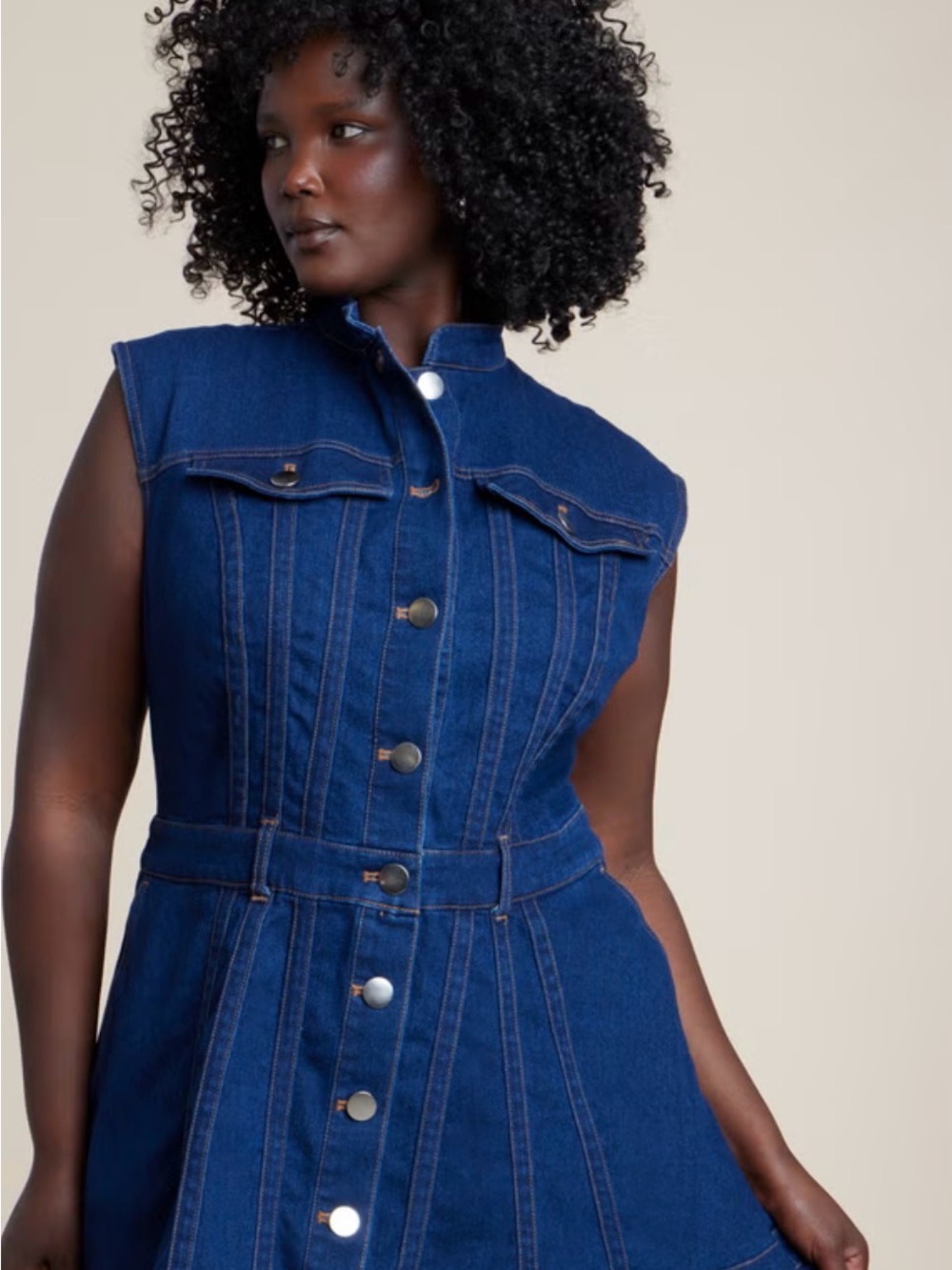 NWT Eloquii Sleeveless Denim Dress, Women's Plus Size 18 - Picture 4 of 11